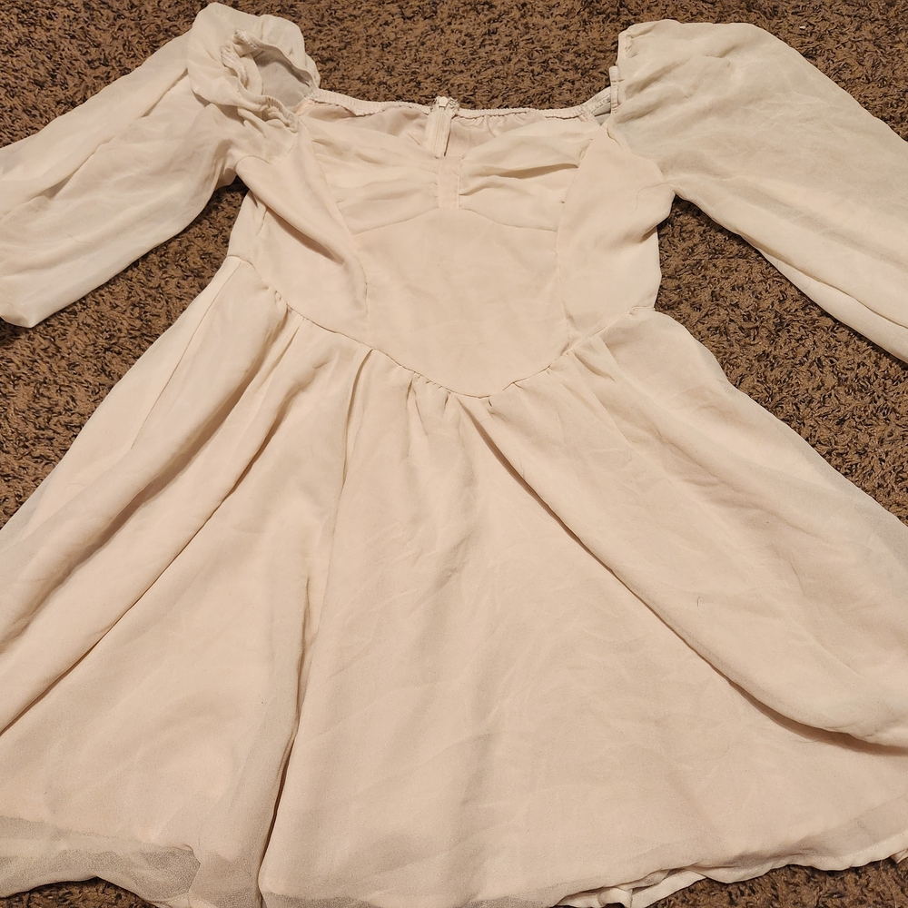 Elegant Cream Off-Shoulder Dress